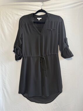 Naked Zebra Womens Midi Dress Size S Black Lined Preppy Office Whimsigoth V-neck